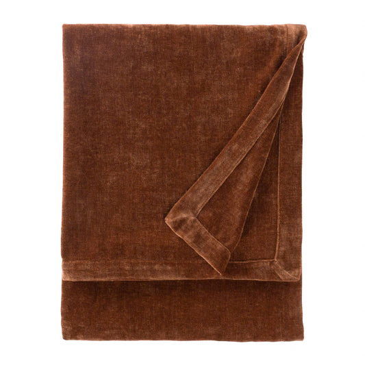 Heavy Chenille Velvet Throw Nutmeg: Nutmeg / 150 x 200cm