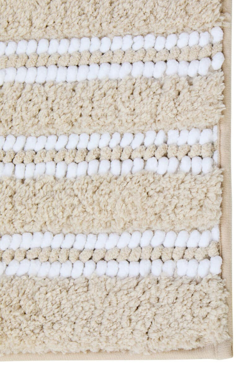 Striped Bath Mat (Beige)