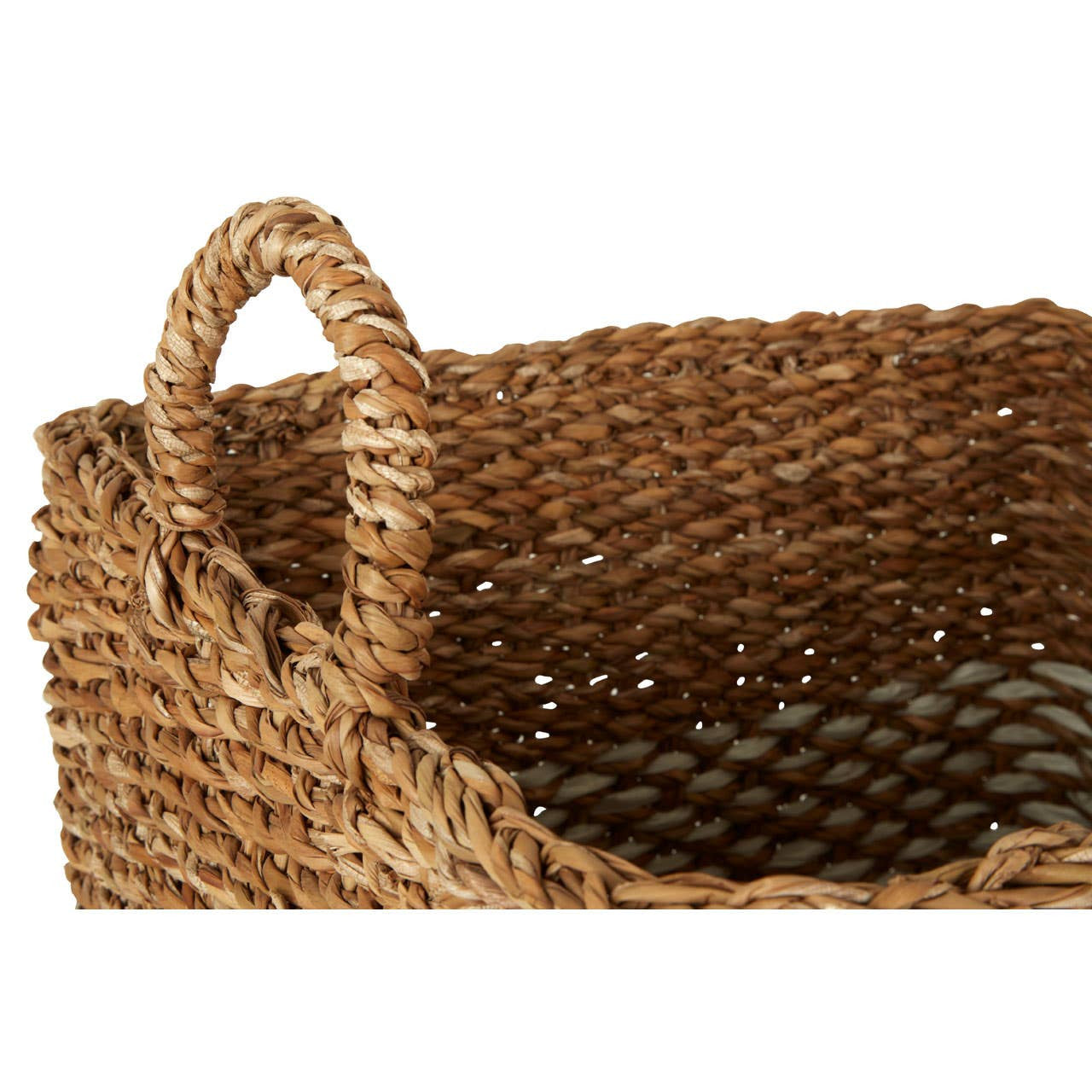 Lidi Natural and White Seagrass Baskets (Set of 2 )