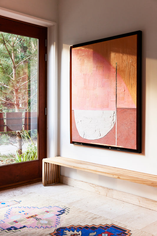 Framed artwork "Roseate Hues" 107 x 127cm