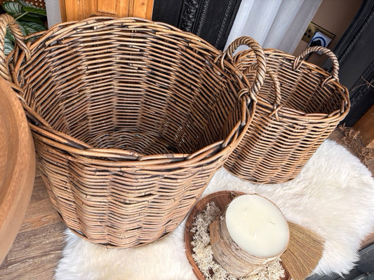 Rattan Log Baskets (set of 3)