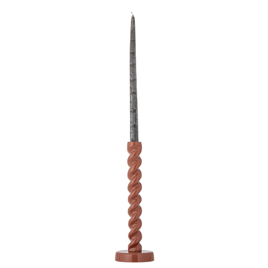 Diza Candlestick Holder (gloss red brown)