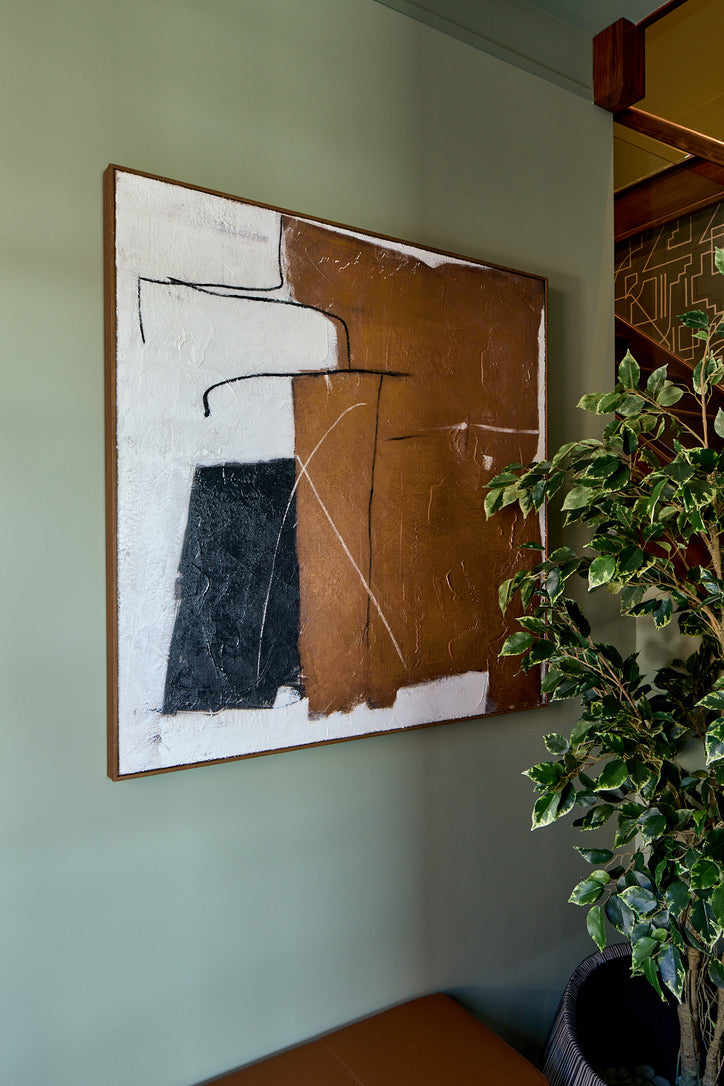 Textured Rust & Black Canvas (W100 x H100cm)