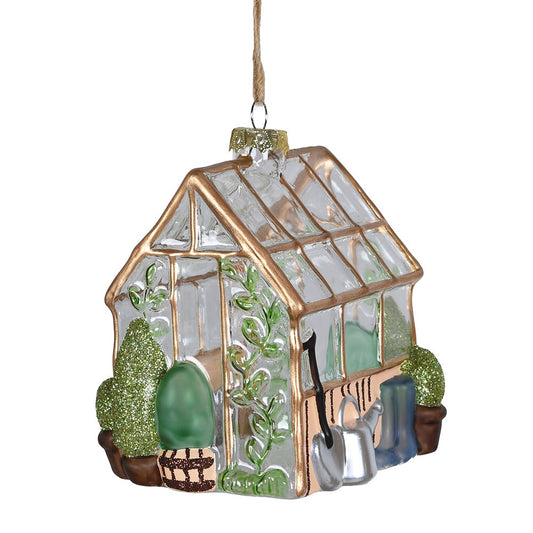 Glass Greenhouse Bauble H10cm
