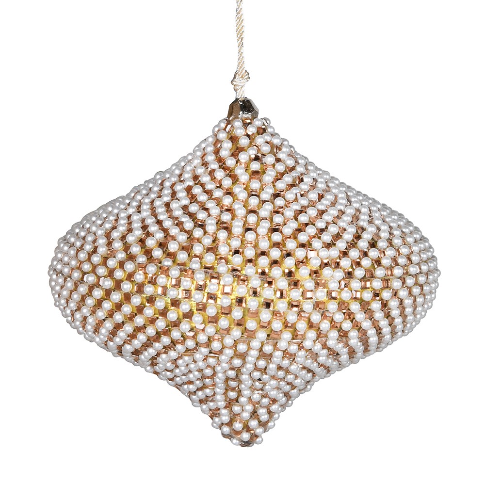 Gold Onion Pearl Bauble D10cm