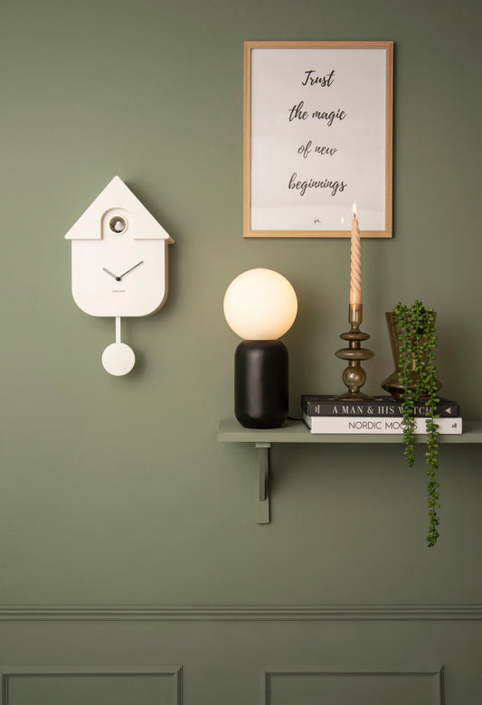 Modern Cuckoo Wall Clock (White)