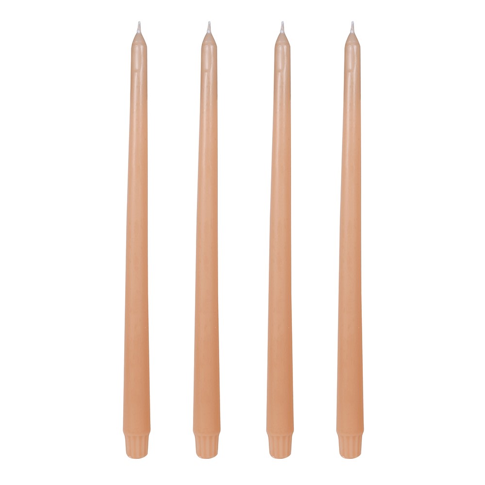 Caramel Tapered Dinner Candles (Set of 4)