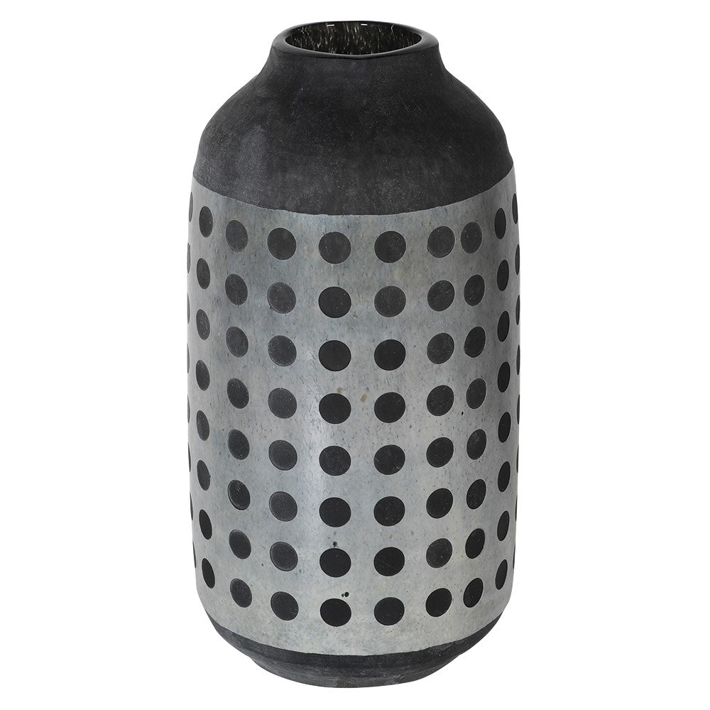 Frosted Monochrome Spotty Vase