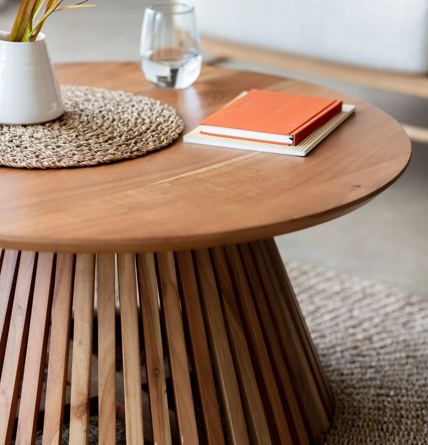 Slatted Coffee Table D80cm