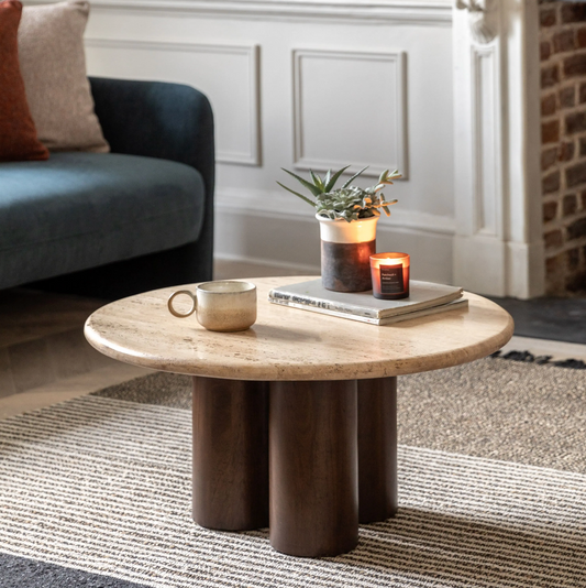 Travertine Coffee Table D75cm
