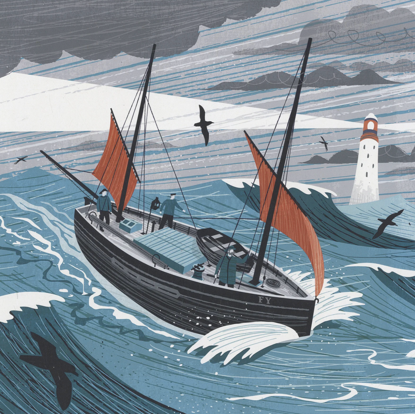 Lugger in a Storm - Birthday / Sorry / Get Well Soon Card