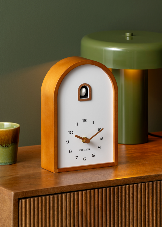 "Curva" Table Cuckoo Clock (Dark Wood)