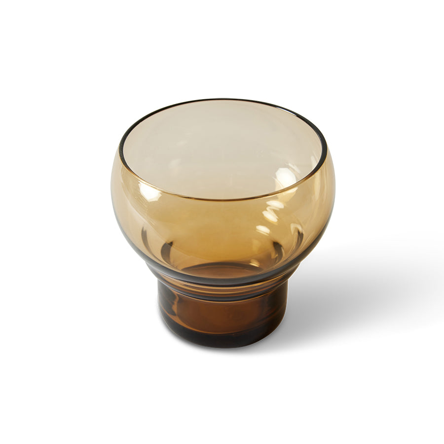70s glassware: bulb glasses in Amber (Set of 4)