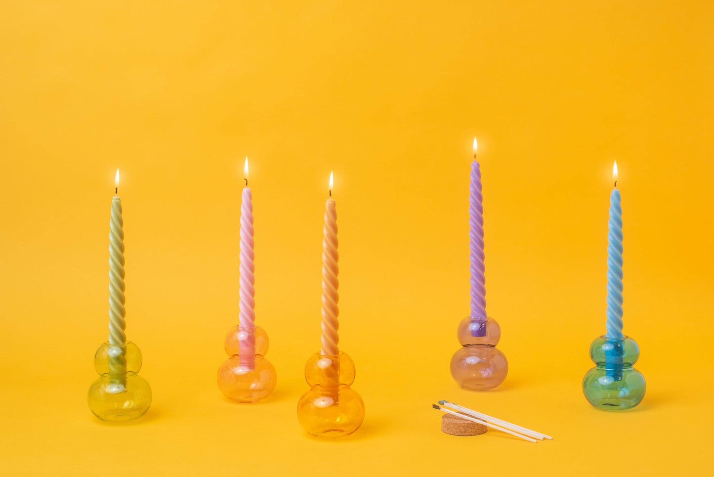 Paddywax Twisted Taper Candles - Golden (Pack of 2)