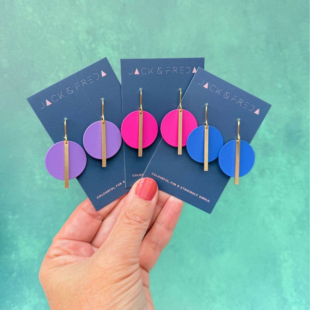 Solar Earrings - Coral