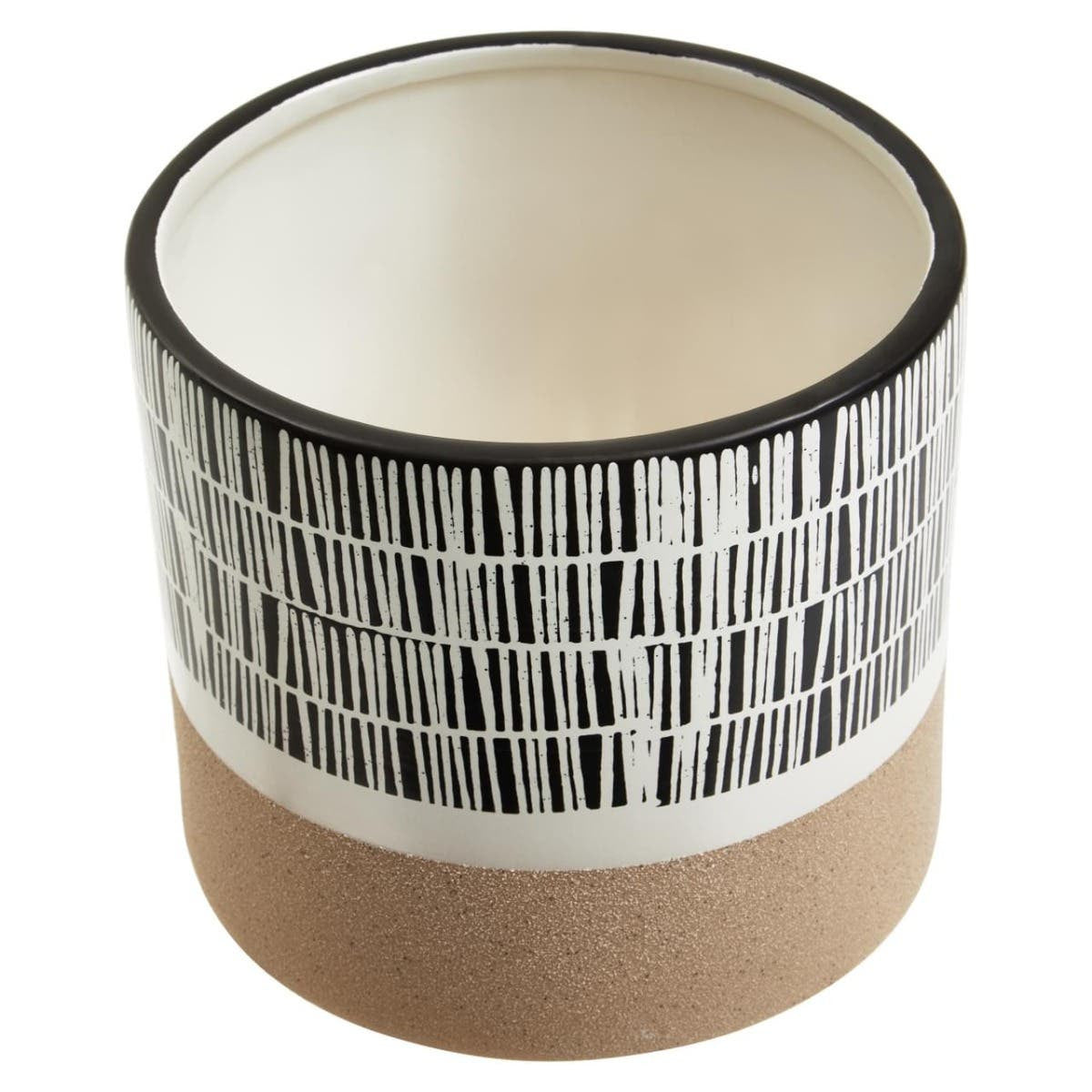 Jada Striped Monochrome Ceramic Planter (D20cm)