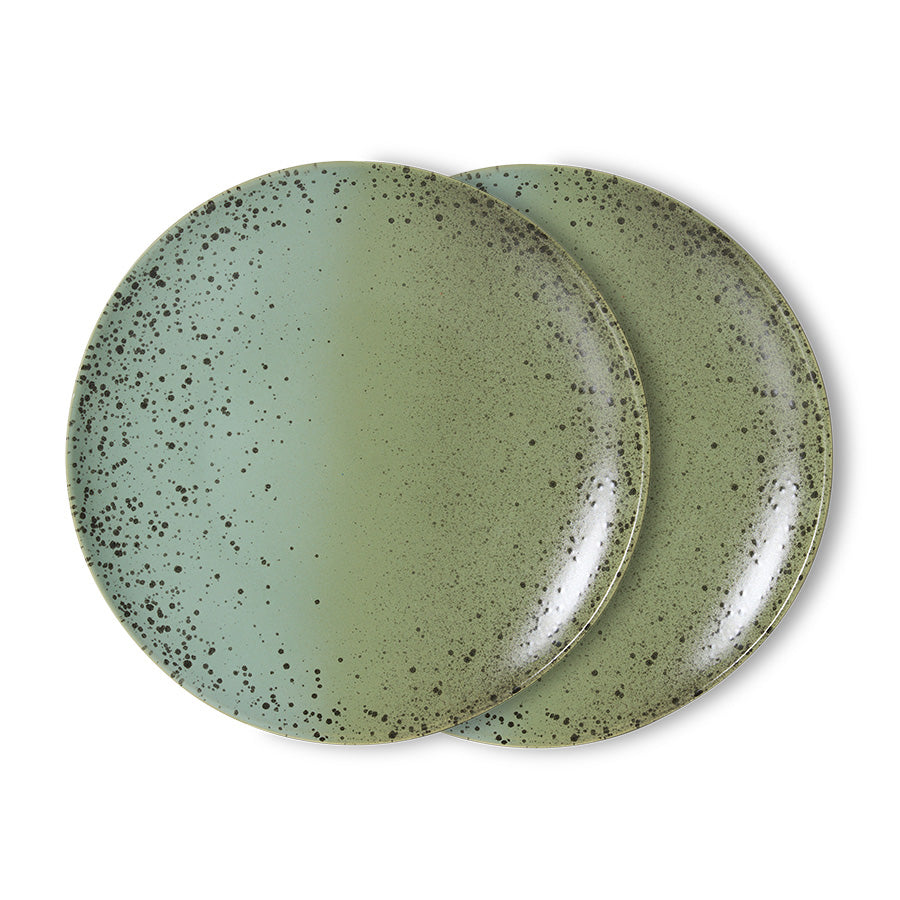 70s ceramics: dinner plate (Fleck) Set of 2