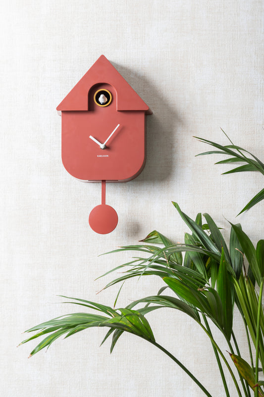 Modern Cuckoo Wall Clock (Red Ochre)