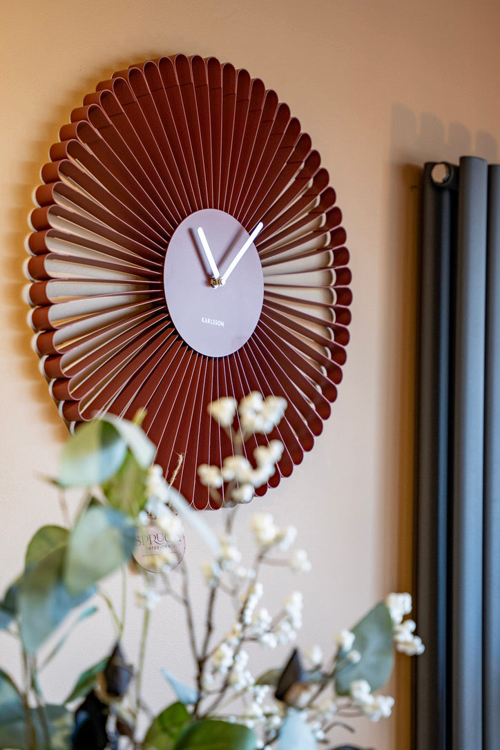 Cascara Wall Clock (Red Ochre) D50cm