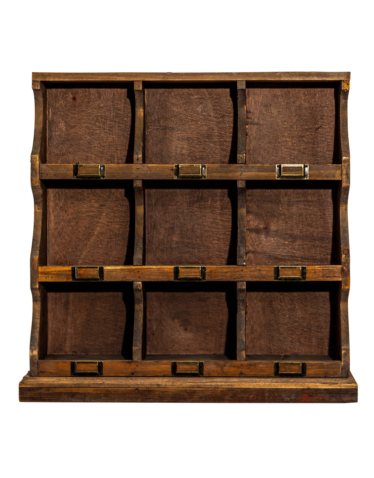 Rustic Wooden "Arundel" 9 Pigeon-Hole Wall Storage Unit