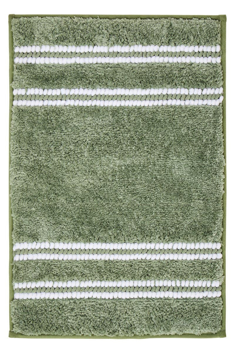Striped Bath Mat (Sage Green)