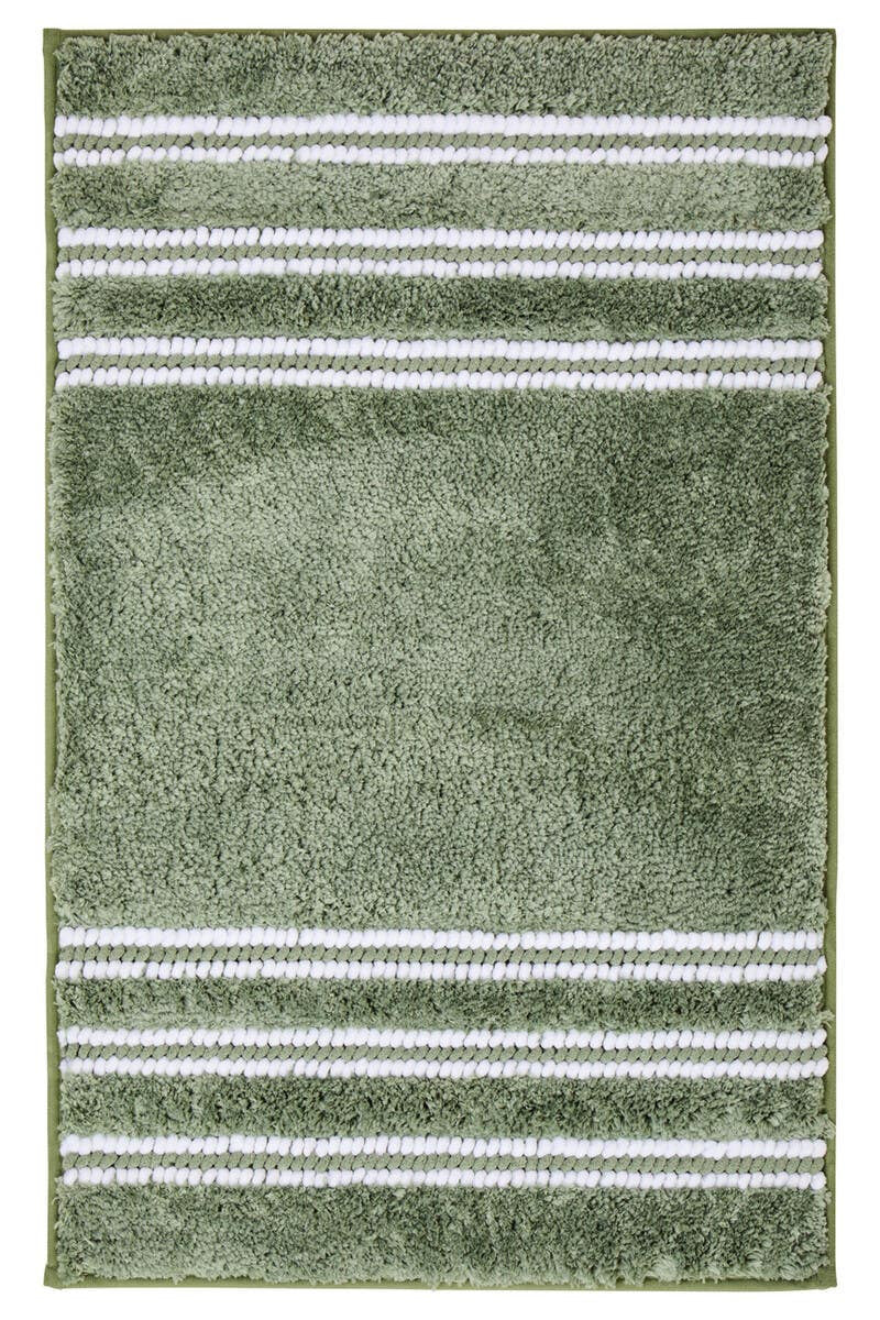 Striped Bath Mat (Sage Green)
