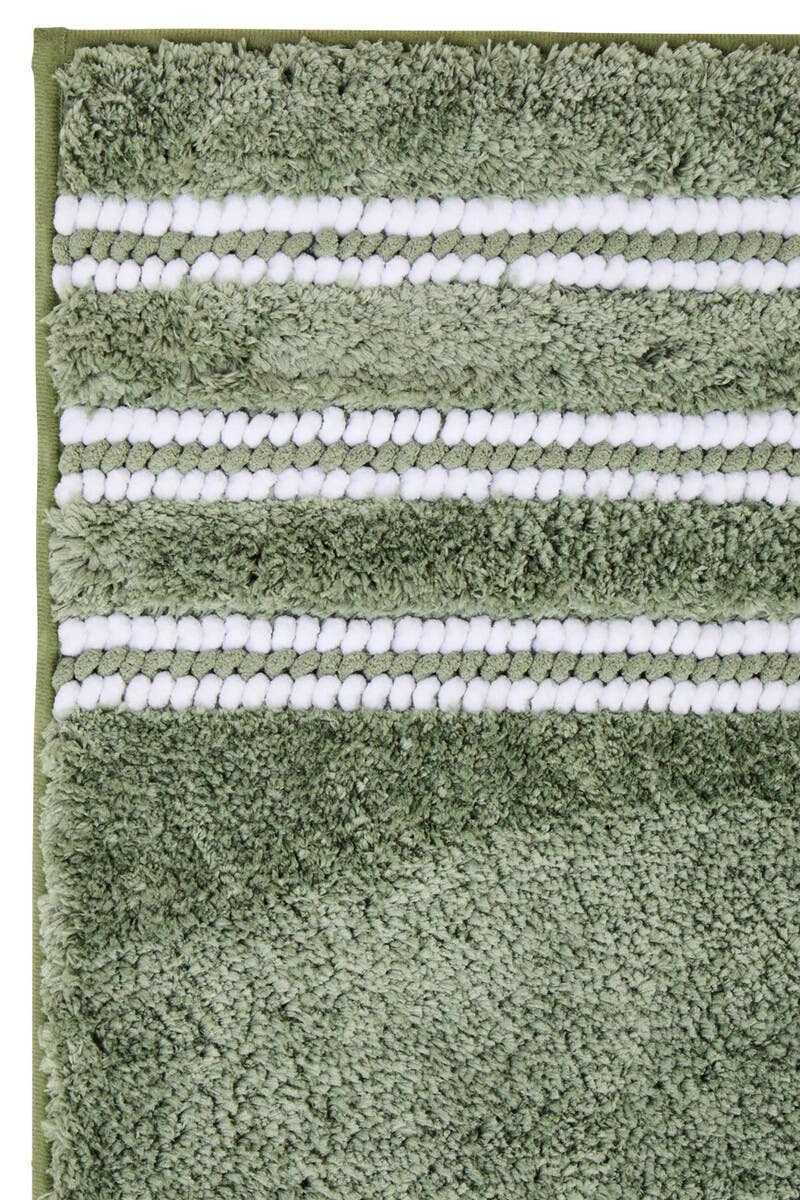 Striped Bath Mat (Sage Green)