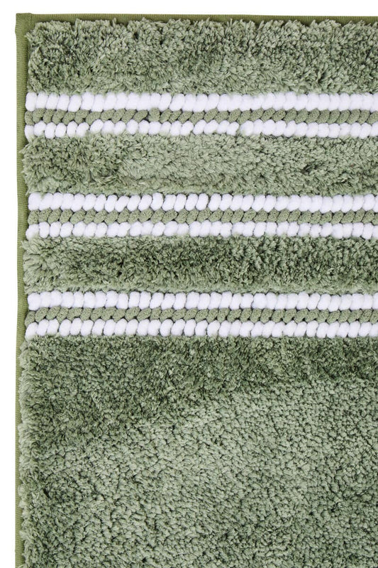 Striped Bath Mat (Sage Green)