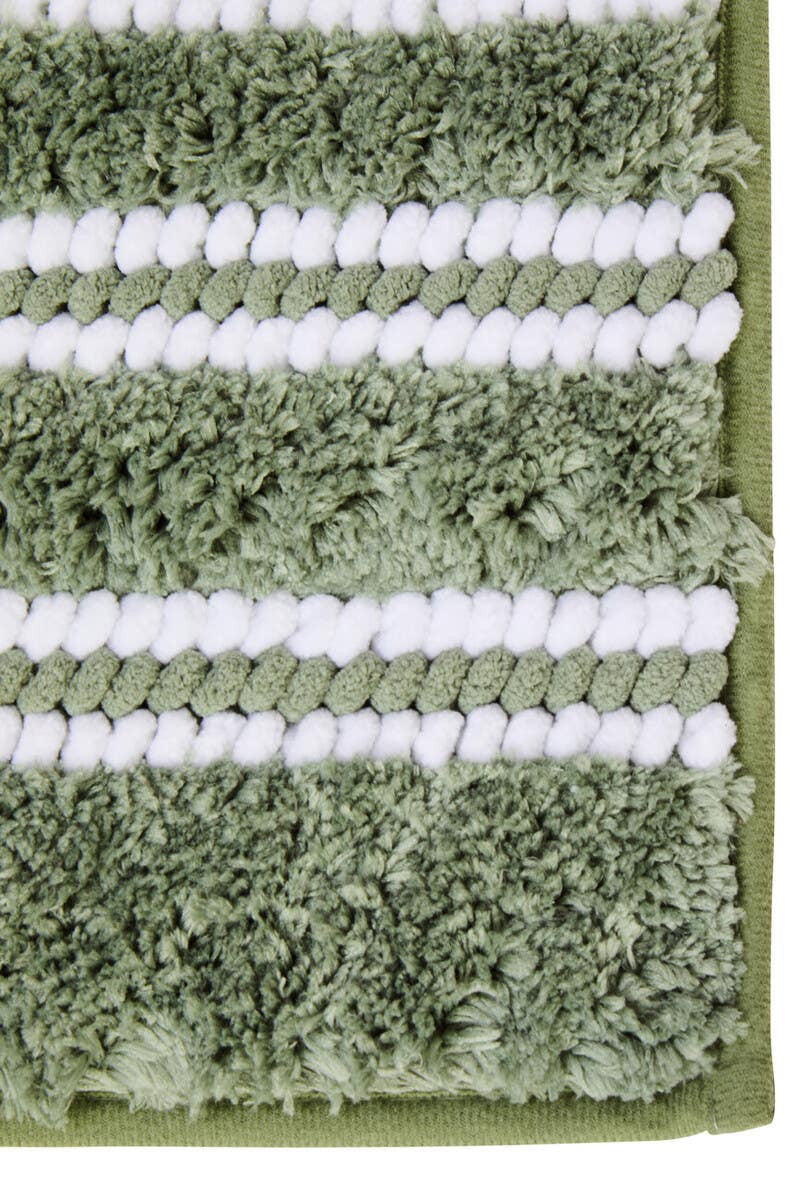 Striped Bath Mat (Sage Green)