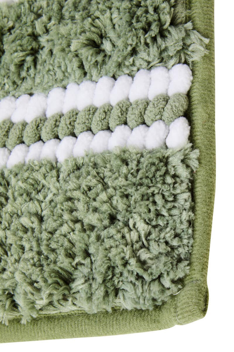 Striped Bath Mat (Sage Green)
