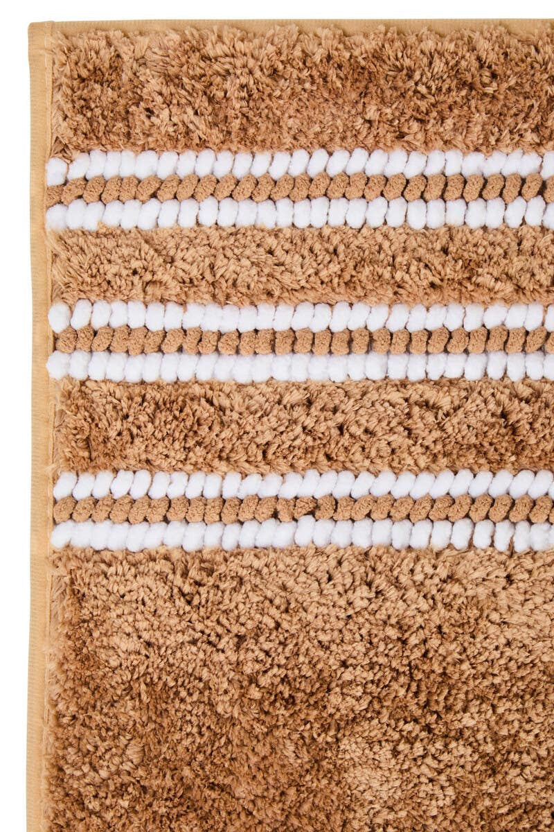 Striped Bath Mat (Caramel)