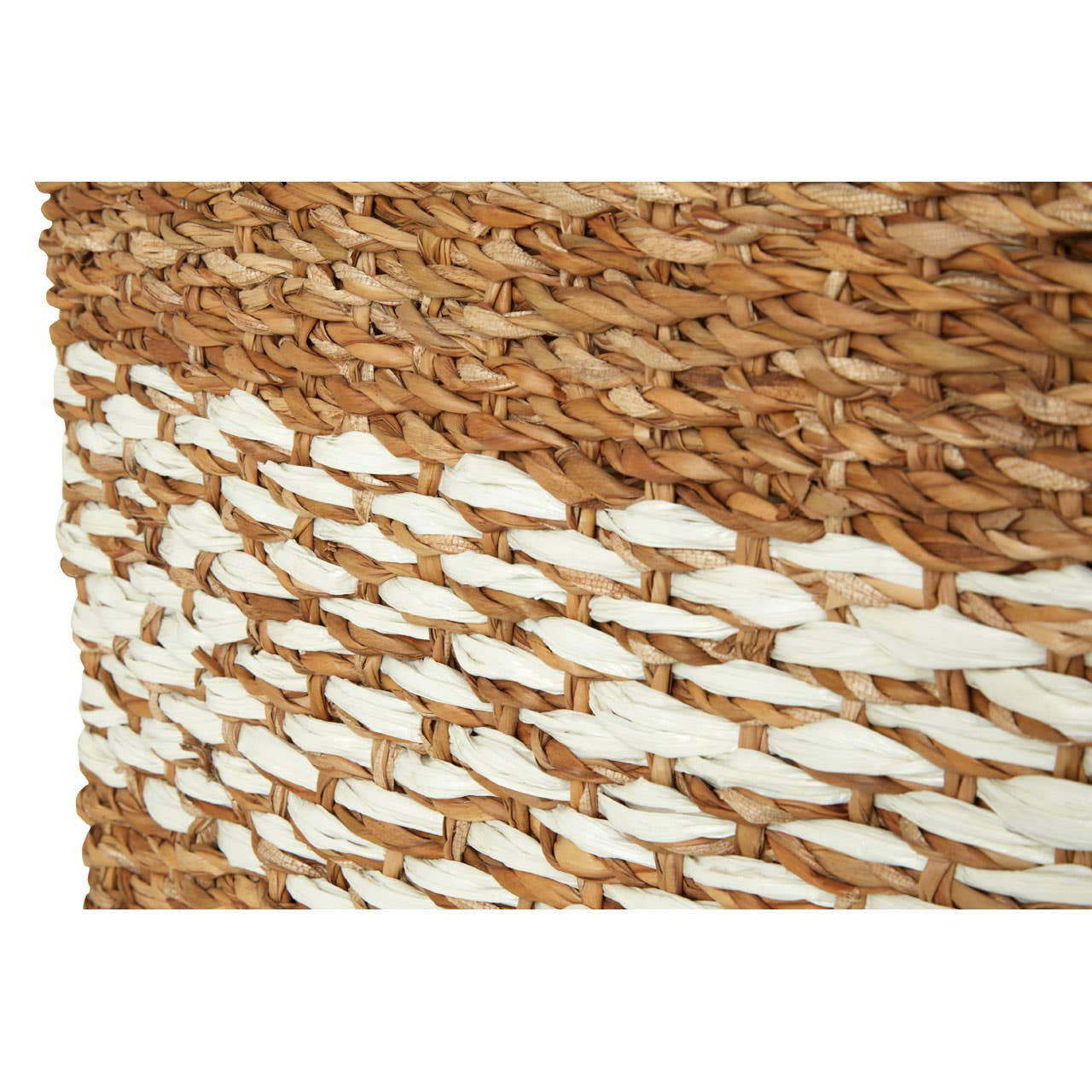 Lidi Natural and White Seagrass Baskets (Set of 2 )