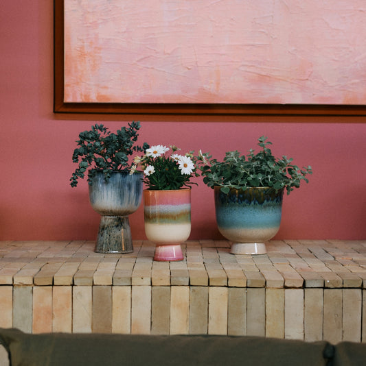 Retro Plant Pot (Glacier) D16.5cm