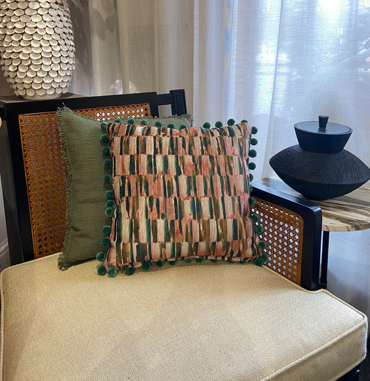 Jasper Cushion with Pom Pom