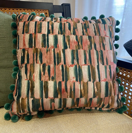 Jasper Cushion with Pom Pom