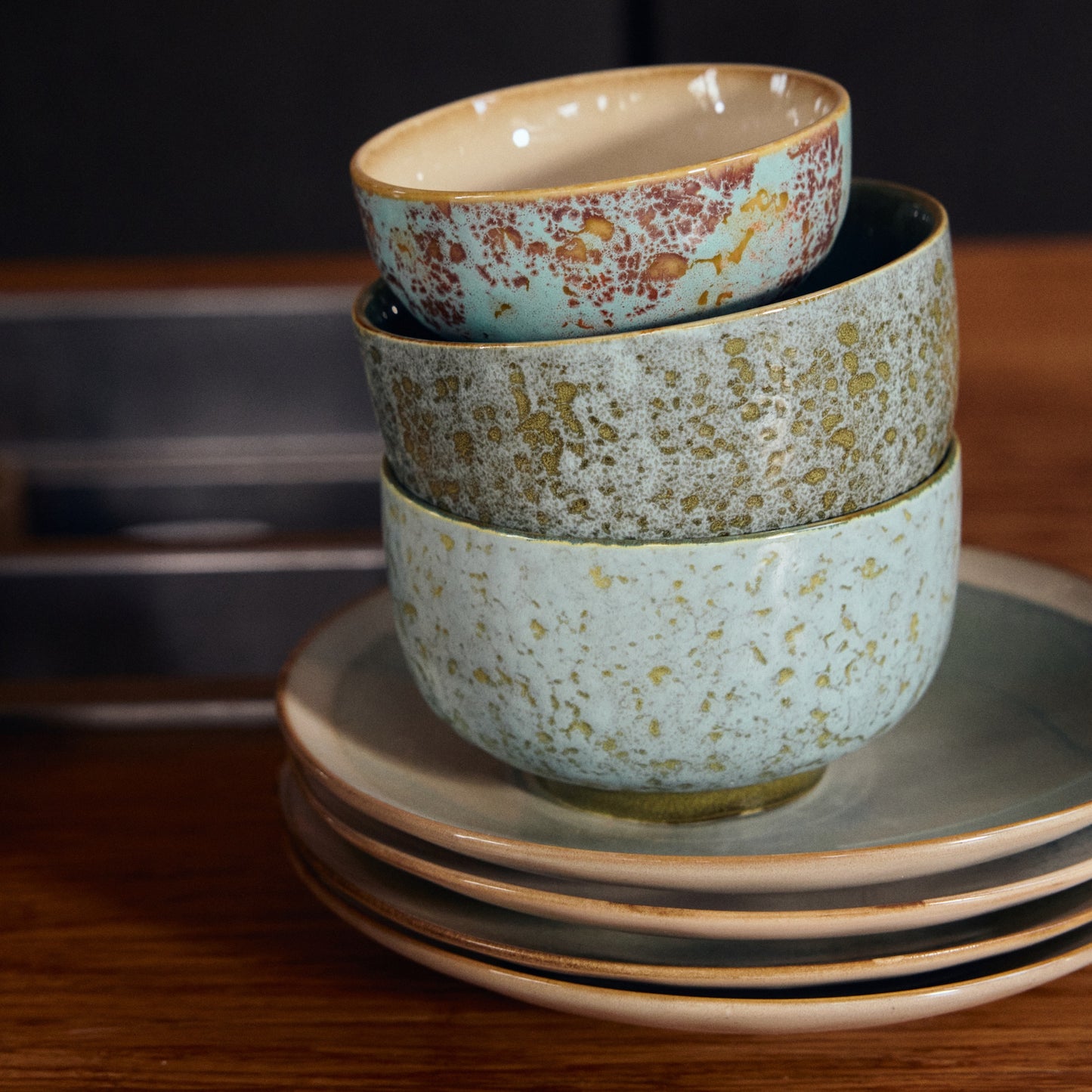 70s ceramics: noodle bowl (Verdigris)