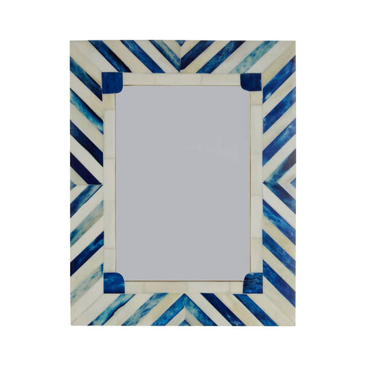 Chevron Blue Photo Frame 5 x 7 (Bone Inlay)