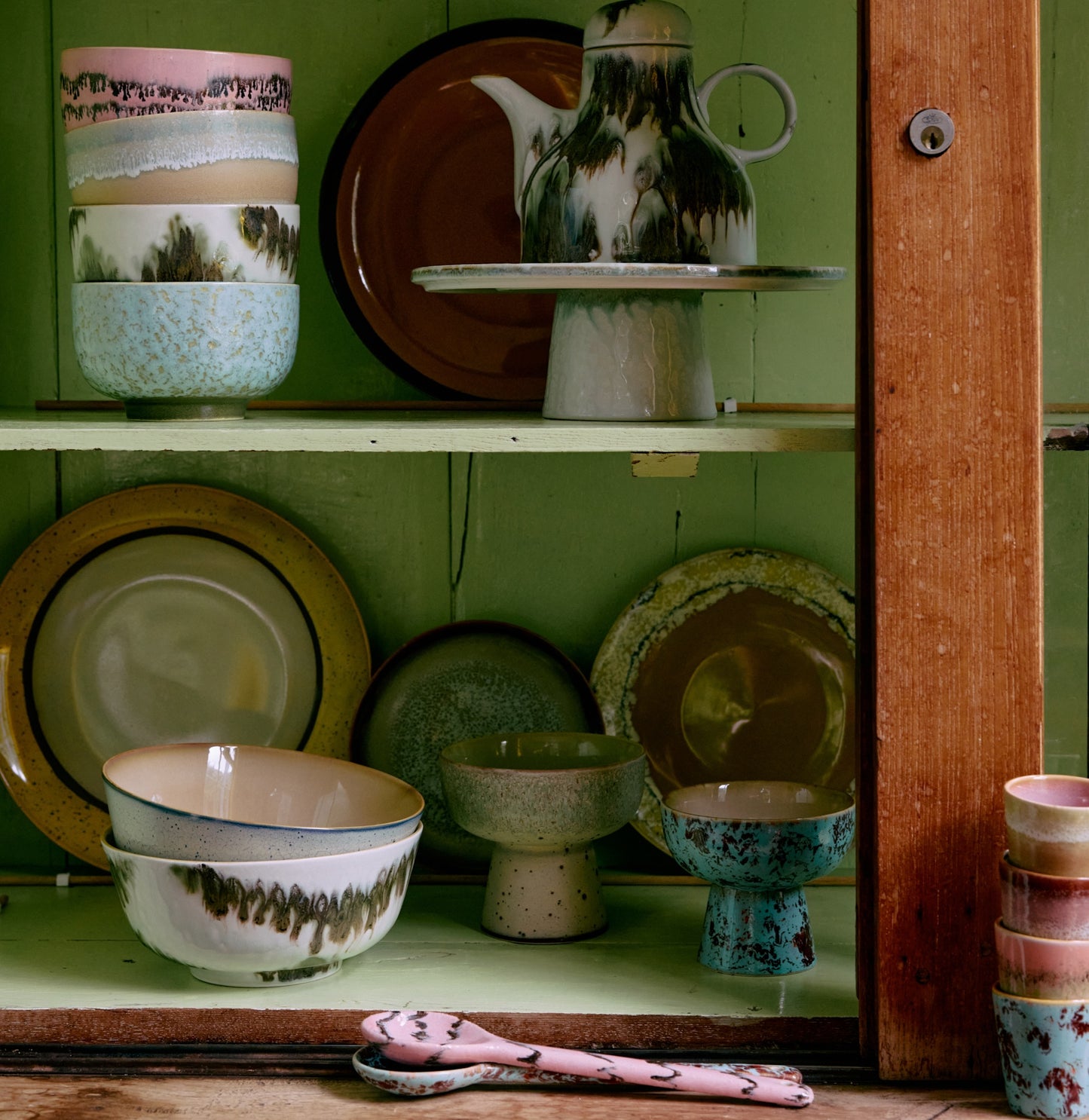 70s ceramics: noodle bowl (Verdigris)