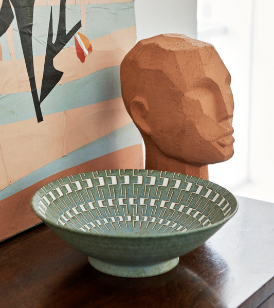 Abstract Head Sculpture Terracotta | HKLIVING