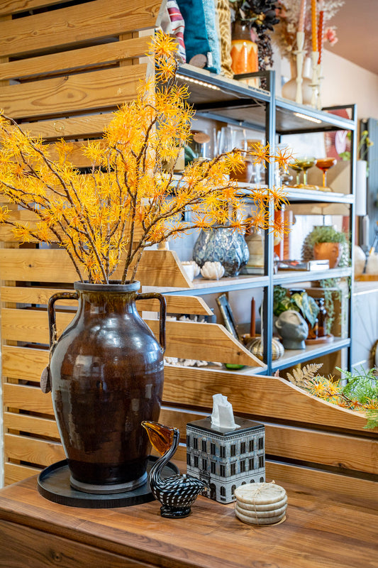 Large Saltglaze Amphora Vase with Handle