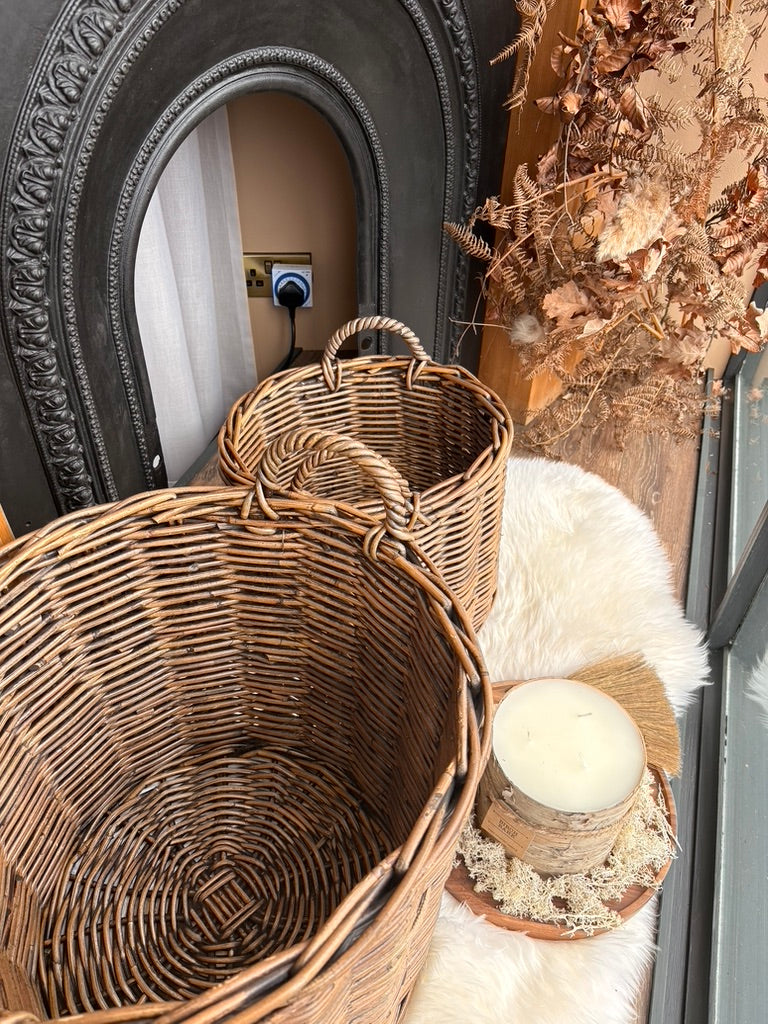 Rattan Log Baskets (set of 3)