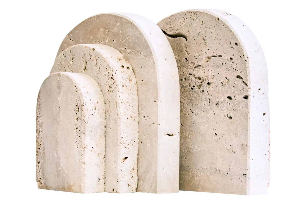 Arched Travertine Bookend (Set of 2)