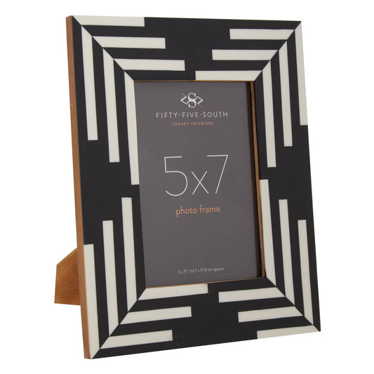 Black & White Stripe Photo Frame 5 x 7