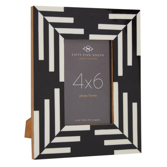 Black & White Stripe Photo Frame 4 x 6