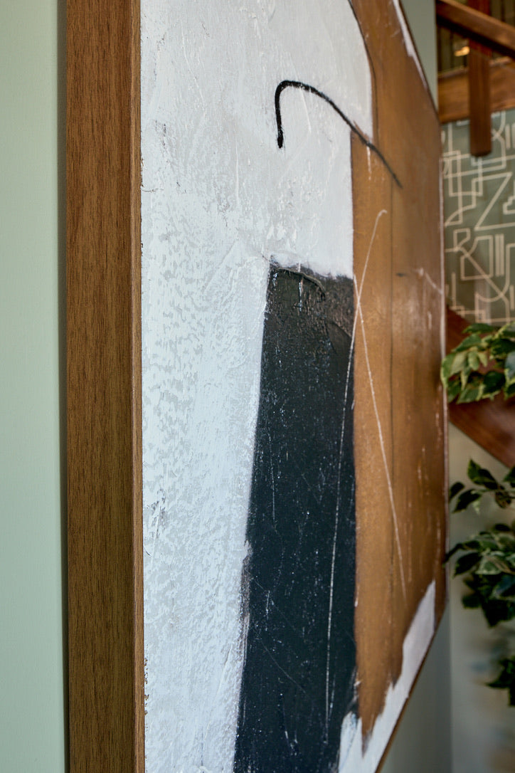 Textured Rust & Black Canvas (W100 x H100cm)