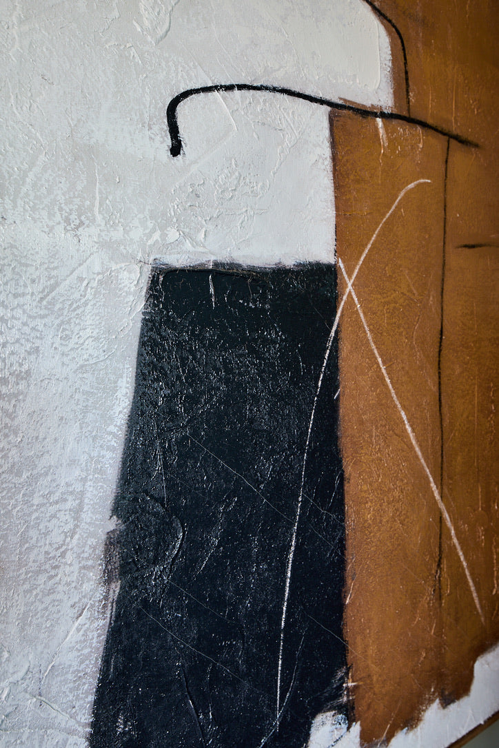 Textured Rust & Black Canvas (W100 x H100cm)