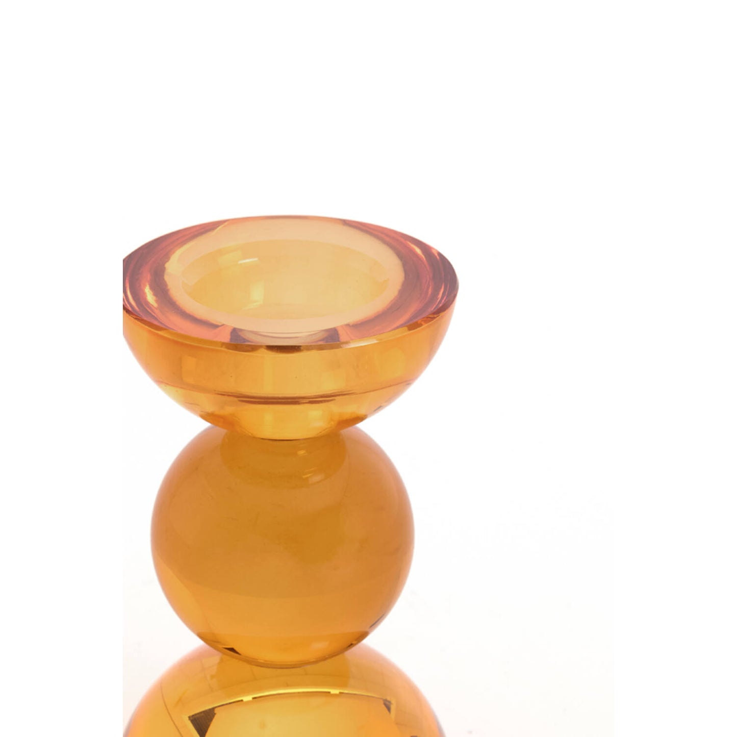 Itinga D8 x H12cm Glass Candle Stick Holder (Orange)