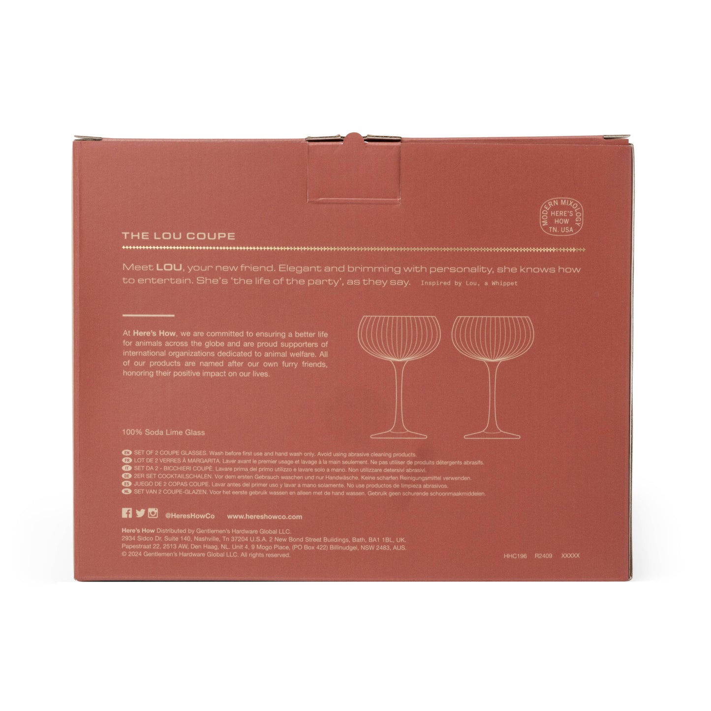 The Lou Coupe Glass (Amber) Set of 2