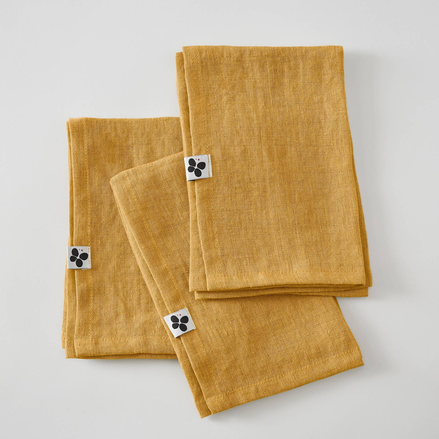 3 NAPKINS 40 x 40 cm SOLINE Honey: 160 gr/m² / OEKO TEX - BSCI - TRAITEMENT DES EAUX USÉES / 100% Lin