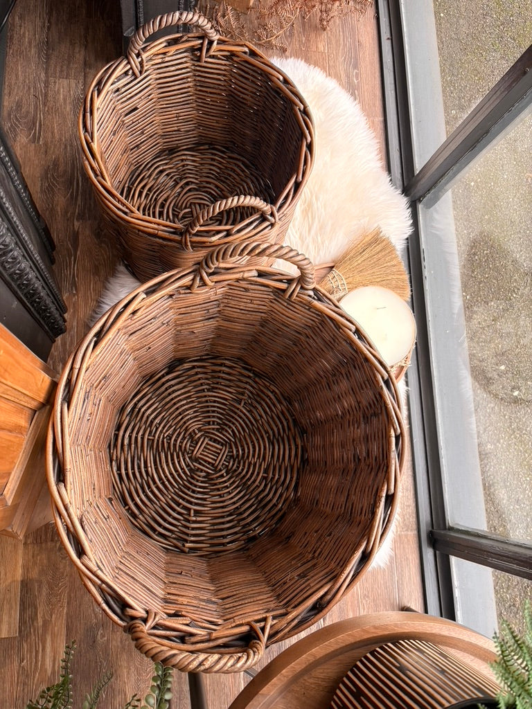 Rattan Log Baskets (set of 3)
